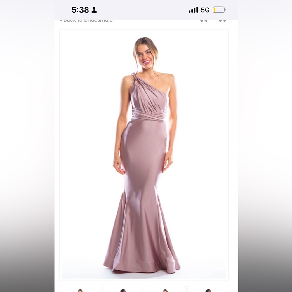 Bari Jay Infinity Lux Bridesmaid Dress Navy - Picture 4 of 13